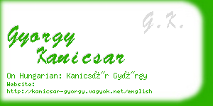 gyorgy kanicsar business card